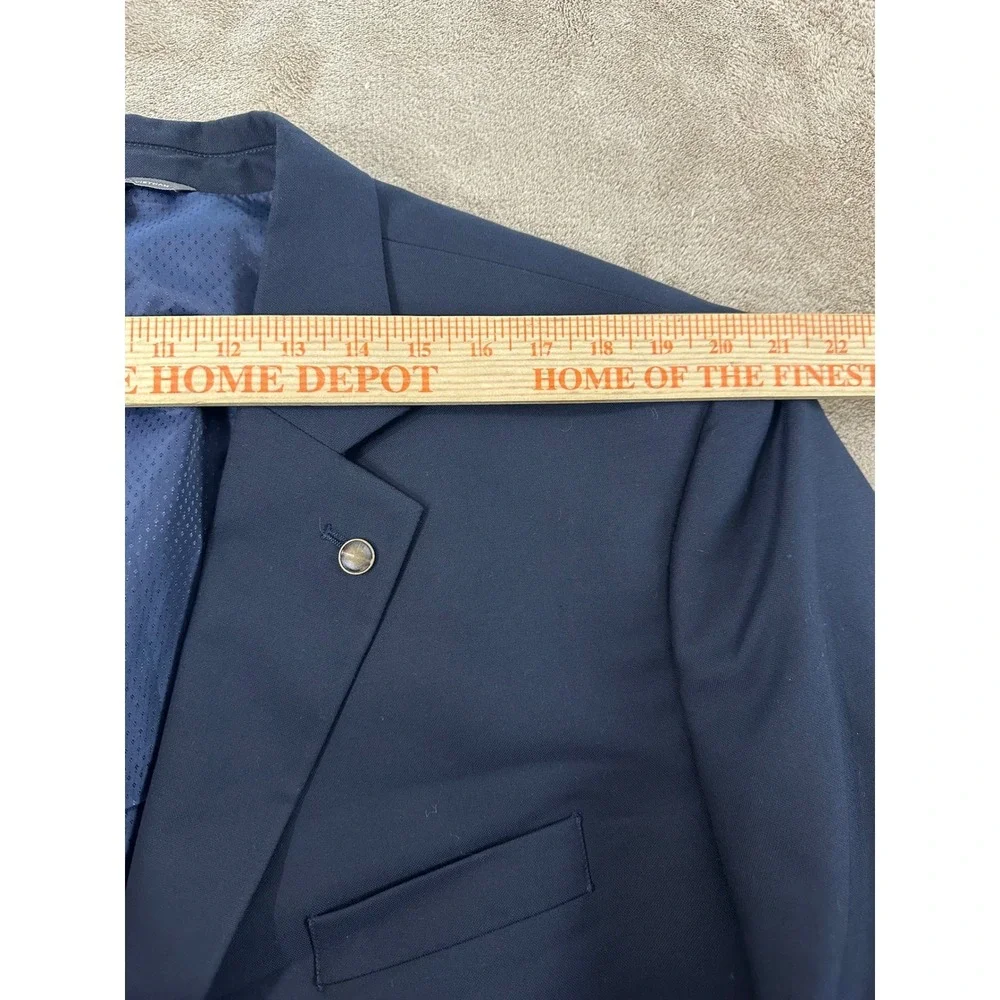 Oak Hill Perfect Fit Blazer Men Size 50R Navy Blue Comfortable Silver Button EUC